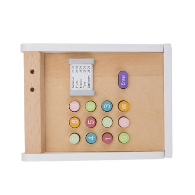Wooden Cash Register Pretend Toys Playset