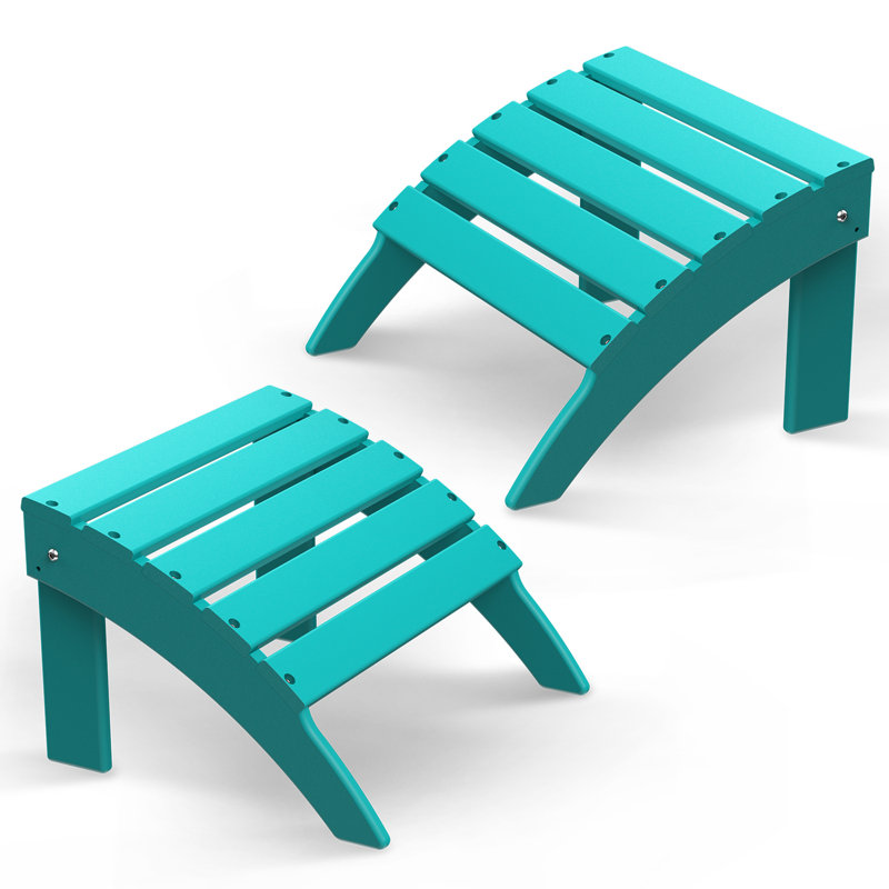 Adirondack Ottoman, HDPE Weather Resistant Adirondack Chair Footrest, Vert