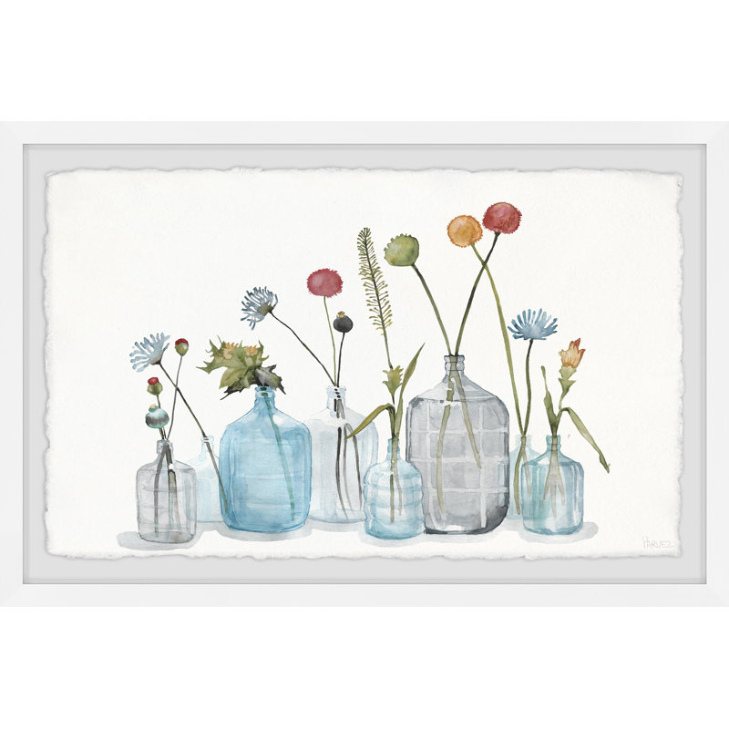 Bottles for the Blooms by Parvez Taj - 1 Piece Single Picture Frame Painting, 20 cm H x 30 cm W