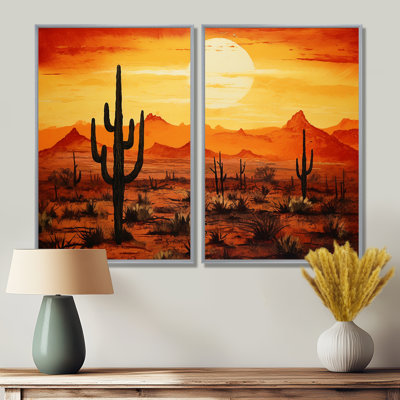 Cactus Sunrise Silhouettes - grandes impressions sur toile de cactus