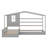 Solid Bed L Structure With Fence And Slatted Frame