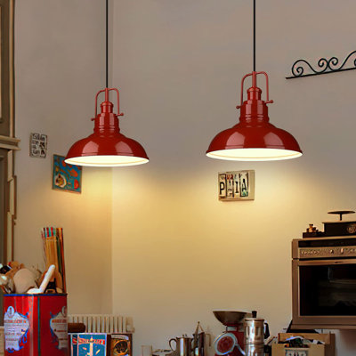 Castillon 1-Light Pendant Light with Metal Dome Shade