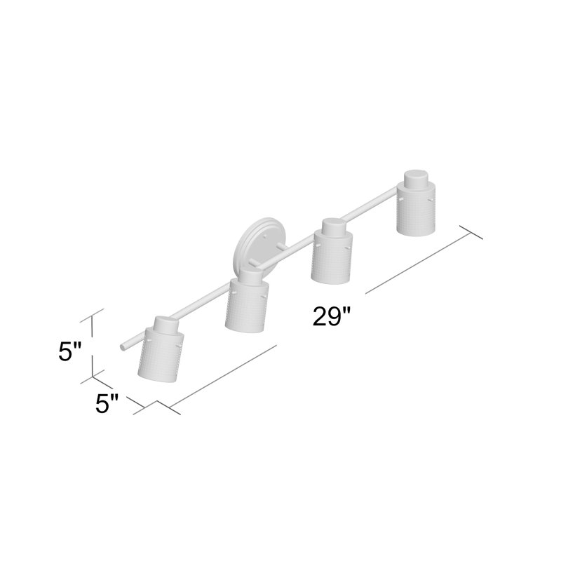 Keimaya 29'' 4 -Light Fixed Track Track Kit with Dimmable and Adjustable Head