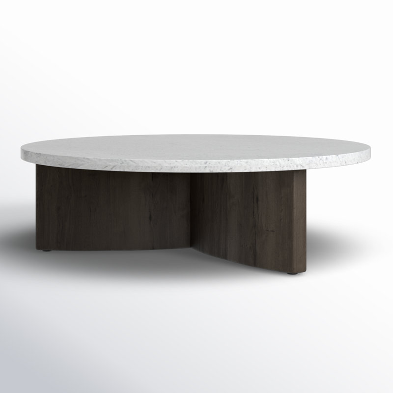 Toli Marble Coffee Table, Italian White/Smoked Black