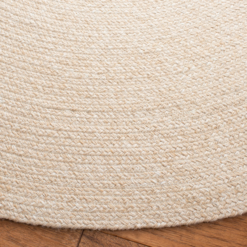 Tapis de couleur unie performance tissé à la main Wanneroo, Rond 7 pi