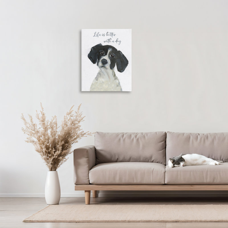 «Life Is Better Dog Sentiment» par Sally Swatland, H 20 po x l 16 po