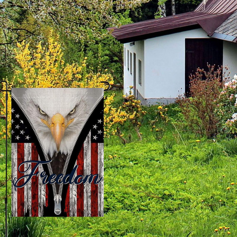 Gitlow Double Sided 18'' H x 12'' W Polyester Independence Day Garden Flag
