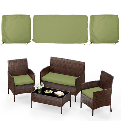 3-Piece Outdoor  Cushion  Covers Set(1 Big Cover+2 Small Covers), Covers Only