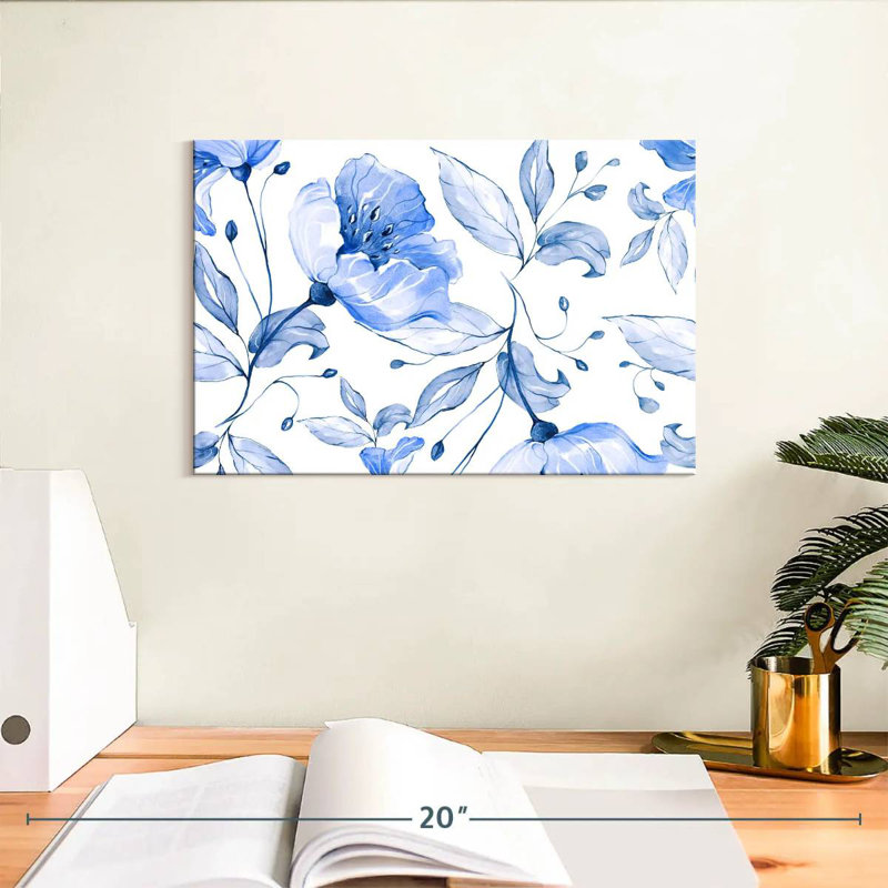 Harnek fleurs bleues printanières, H 8 po x l 12 po