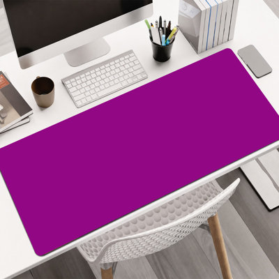  Rubber Mouse Pad, Smooth Microfiber Surface, Non-Slip Base, Rounded Edge Decorative Mouse Mat for Office & Gaming,16×36 Inch ,Solid Fuchsia Color Block