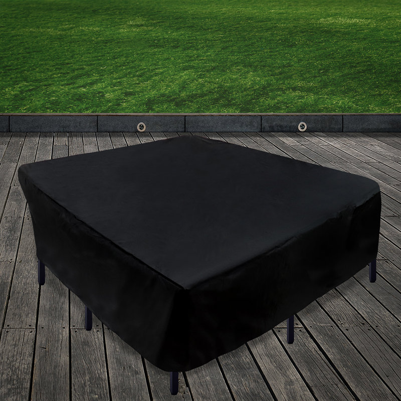 96" Black Waterproof Polyester Patio Furniture Cover