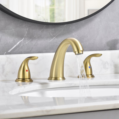 Sumerain 8 inch Widespread Bathroom Faucet,   SUS 304 Stainless Steel 3 Hole Lavatory Sink Faucet with 2 Knob Handle
