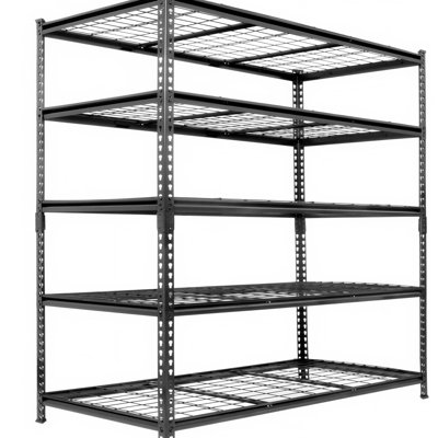 5 rangements en métal pour les charges lourdes, l 48 po x P 24 po, H 72 po, réglables et assemblables, charge totale de 4 000 lb, garage idéal, sous-sol, entrepôt, atelier, étagère de rangement noire, étagères, capacité,