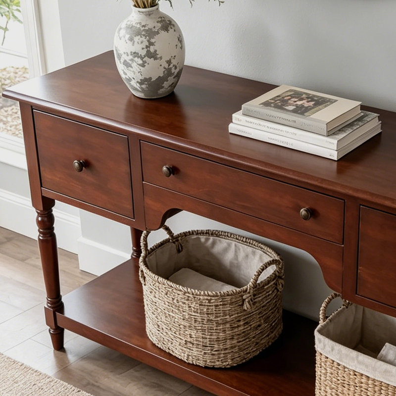 Console brune de style chinois rétro