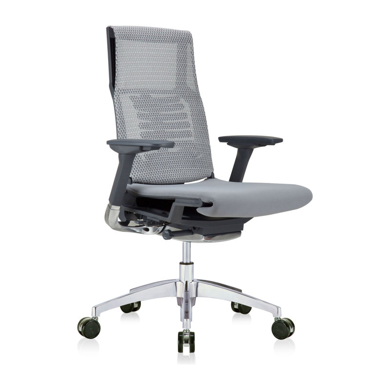 Eurotech Seating Mesh Executive Chair with Headrest, Gray, Black