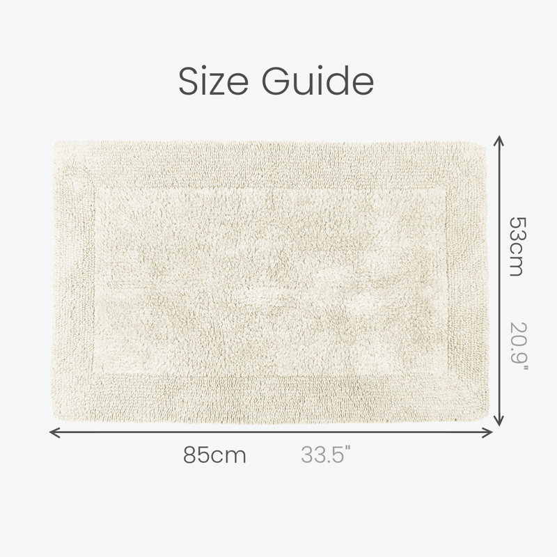 Ruthann Cotton Reversible Bath Mat, Cream
