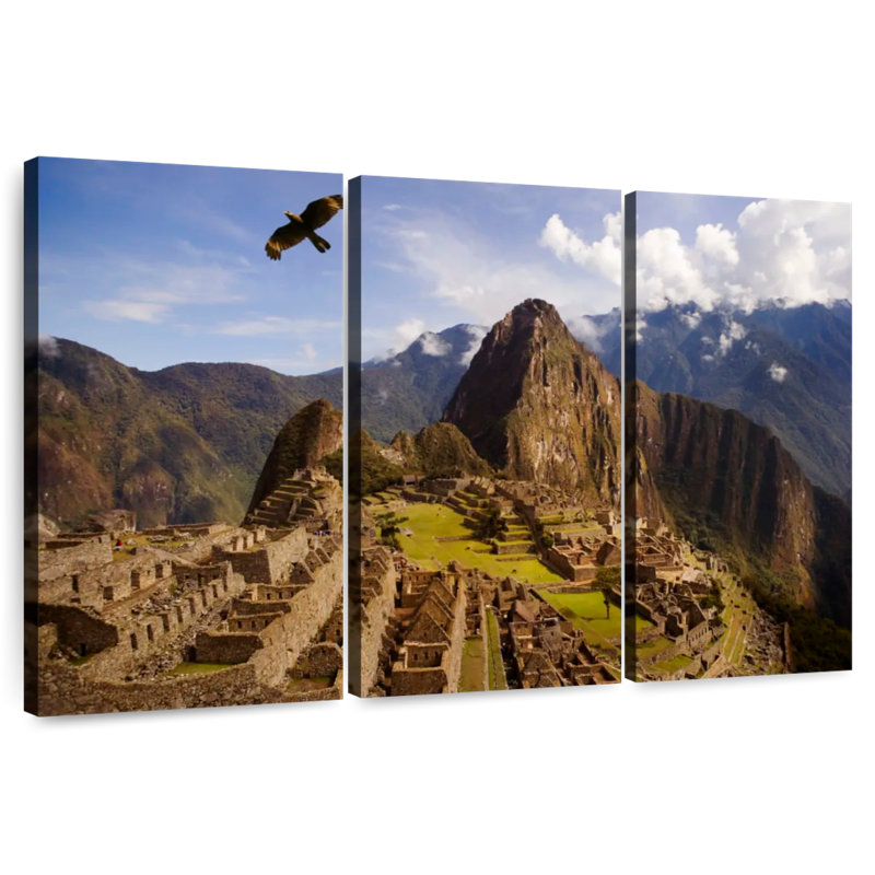 Lilie Hawk Over Machu Picchu, 48" H x 74" W