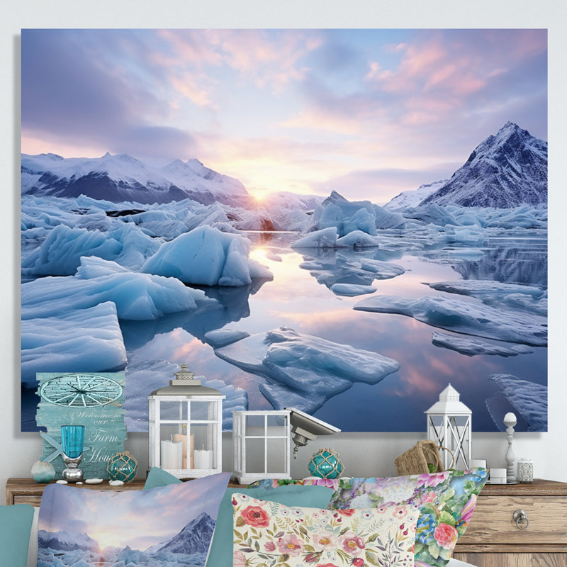 Blaiklee - Glacier Frozen Bliss - impression, H 12 po x l 20 po x P 1 po, Toile tendue