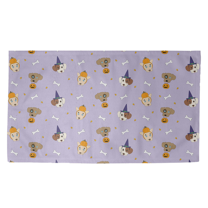Tapis mauve/brun/jaune fait main, Rectangle 5 pi x 7 pi