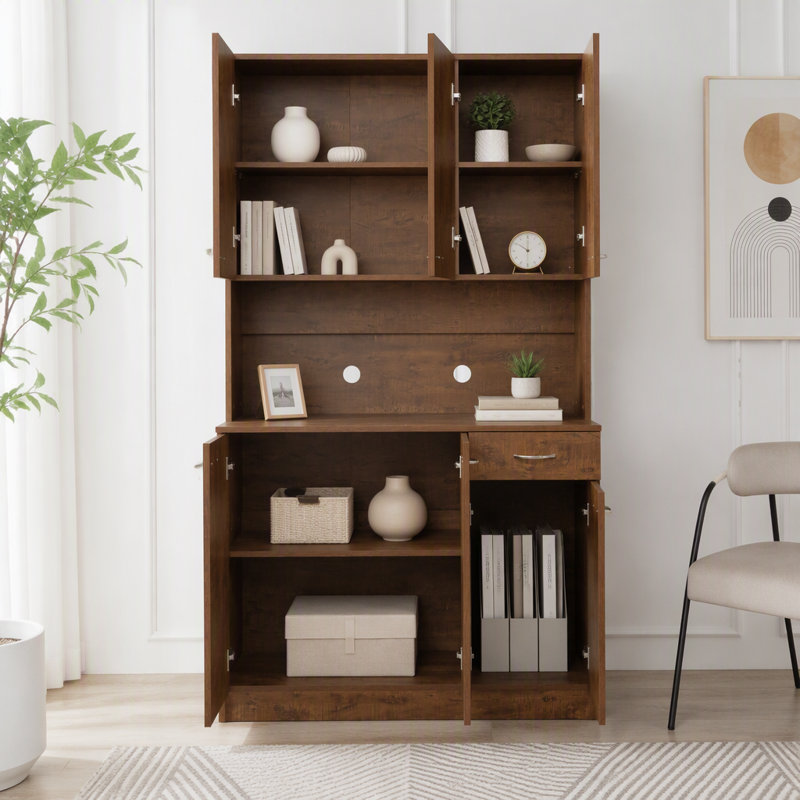 70,87 po de hauteur garde-robe et armoire de cuisine avec 6 portes, Noyer