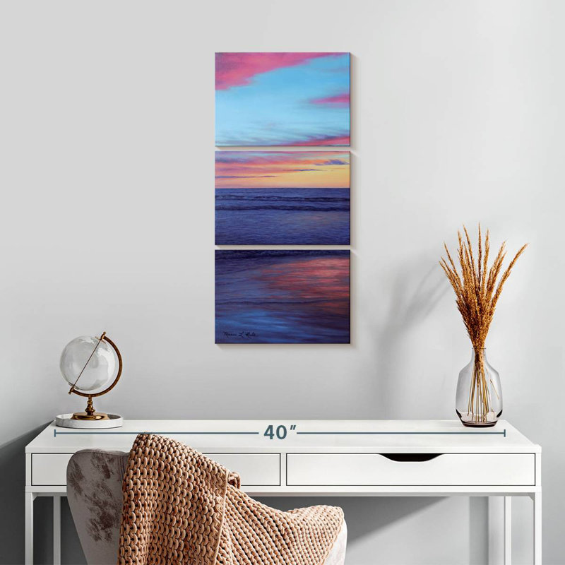 Seascapes, Californie, coucher de soleil, H 27 po x l 12 po