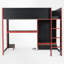Lit mezzanine en bois avec bureau intégré, lumières DEL et rangement-791196630