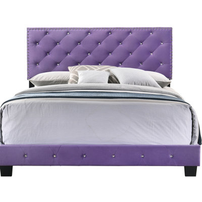 Grand lit mauve 83 po - l 64 po x H 48 po, matelas en velours à base stable