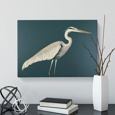 Divine Heron Bird - Wrapped Canvas