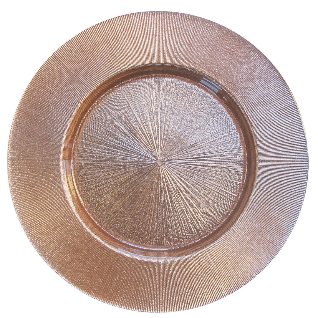 Elspeth Rose Gold Glass Charger Plate 13"D Mercer41