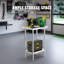 Table de préparation en acier inoxydable, 61 x 46 x 86 cm, capacité de charge de 290 kg, table de travail robuste en métal avec 3 niveaux de hauteur réglables, poste de travail professionnel pour cuisine, garage, restaurant ou jardin.