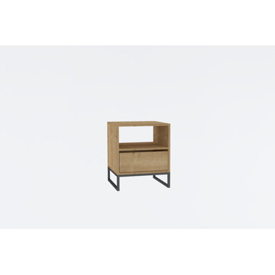Modern Nightstand in Sapphire Color, 20.1 x 24.0 x 20.1 inches | 100% Melamine Coated Particle Board, Thickness: 0.7 inches | Stylish & Functional Design for Bedroom or Living Room, Durable & Elegant