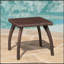 Table d'appoint en osier résistante aux intempéries pour patio d'extérieur, compacte et élégante avec cadre-2009553484