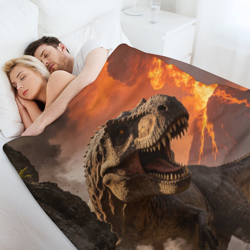 Jeté en flanelle Tyrannosaurus Rex, 50 x 60 po