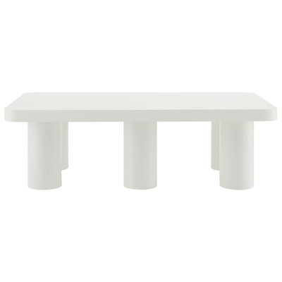 Cleo 54” Rectangular Coffee Table In White