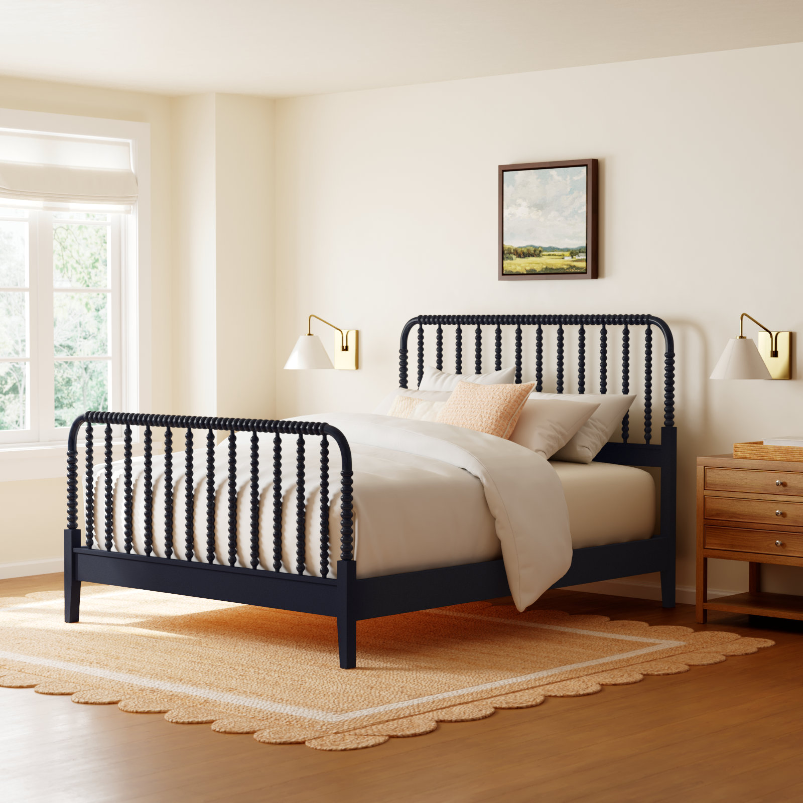 Louisa Bed, Queen, Navy