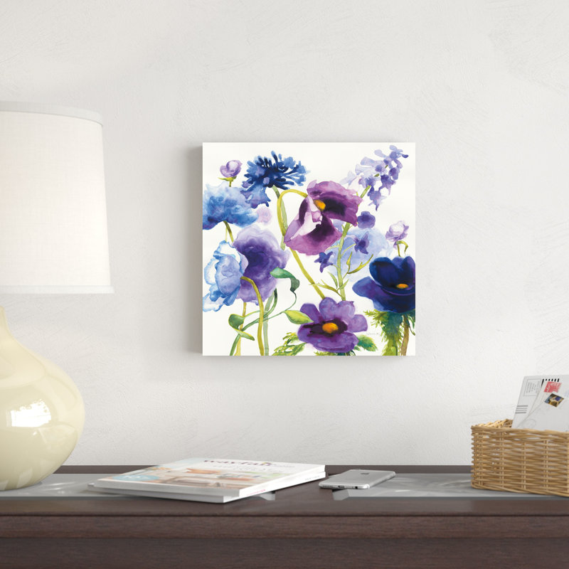 Jardin mixte bleu et mauve I, H 12 po x l 12 po x P 1,25 po