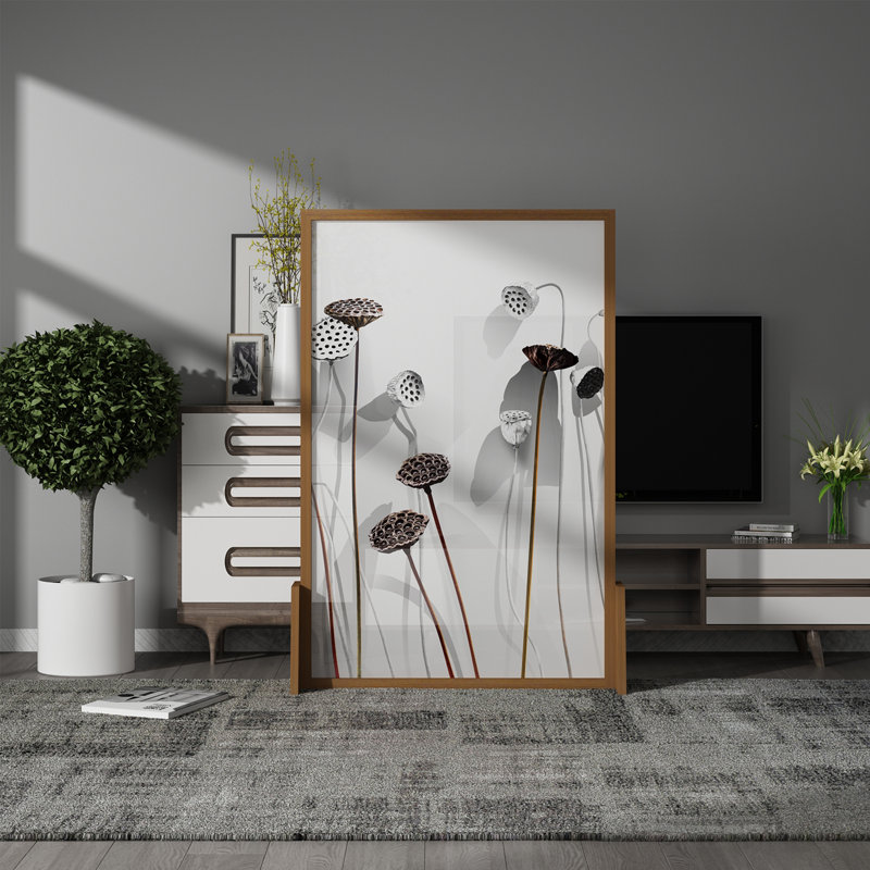 Écran Lotus Pod, Brun / blanc / gris, 70.87"H x 55.12" W x 1.57" D