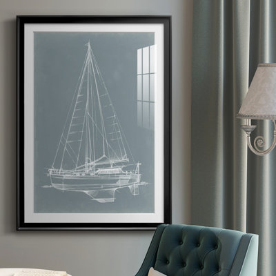 Yacht Sketches I - Impression de cadre photo unique sur papier