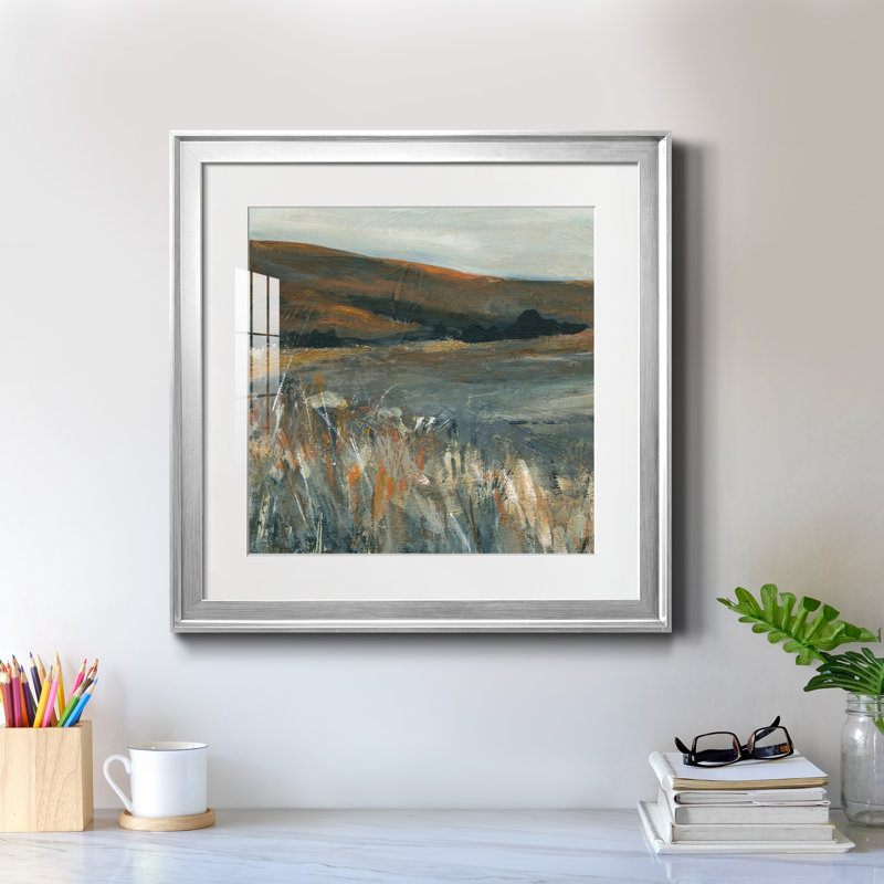 Cuivre crépuscule I - peinture encadrée, Papier avec cadre argenté, H 22,5 po x l 22,5 po x P 1,5 po