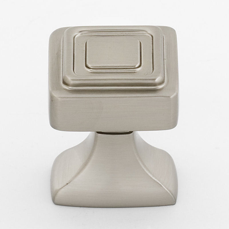 Square Knob, 1.25" H x 1" W x 1" D, Satin Nickel