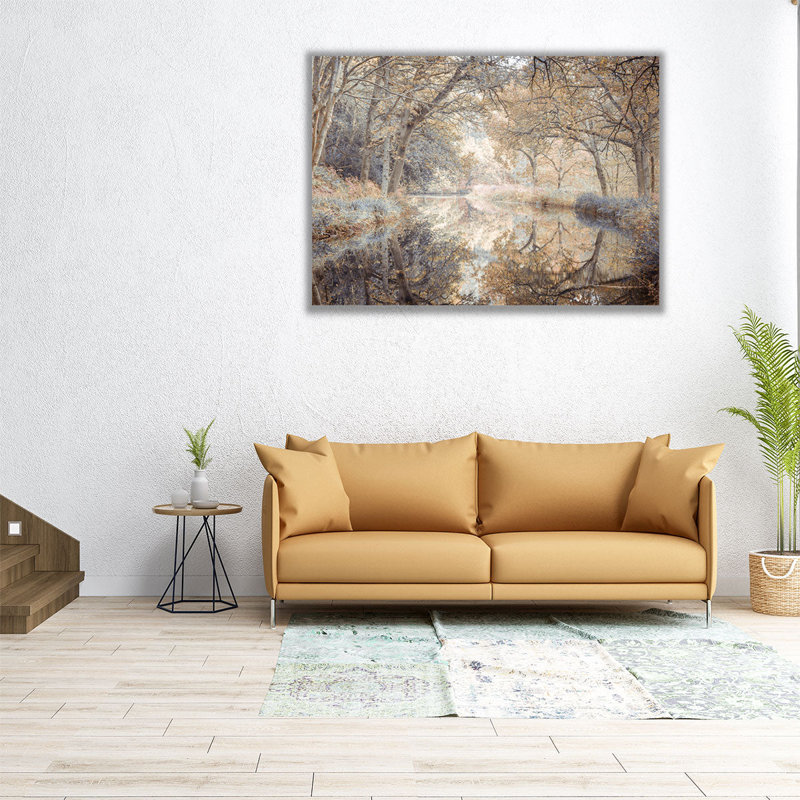 Canal à travers la forêt - reproduction d'art sur toile, H 30 po x l 40 po