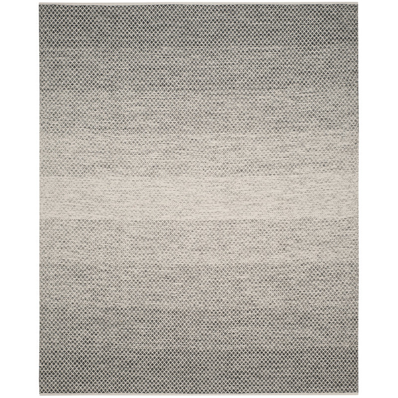 Figuig Hand Woven Cotton Geometric Rug, Rectangle 8' x 10'
