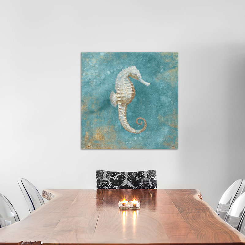 Reproduction d’art sur toile tendue, "trésors de la sea i" (aquamarine), H 12 po x l 12 po x P 0,75 po