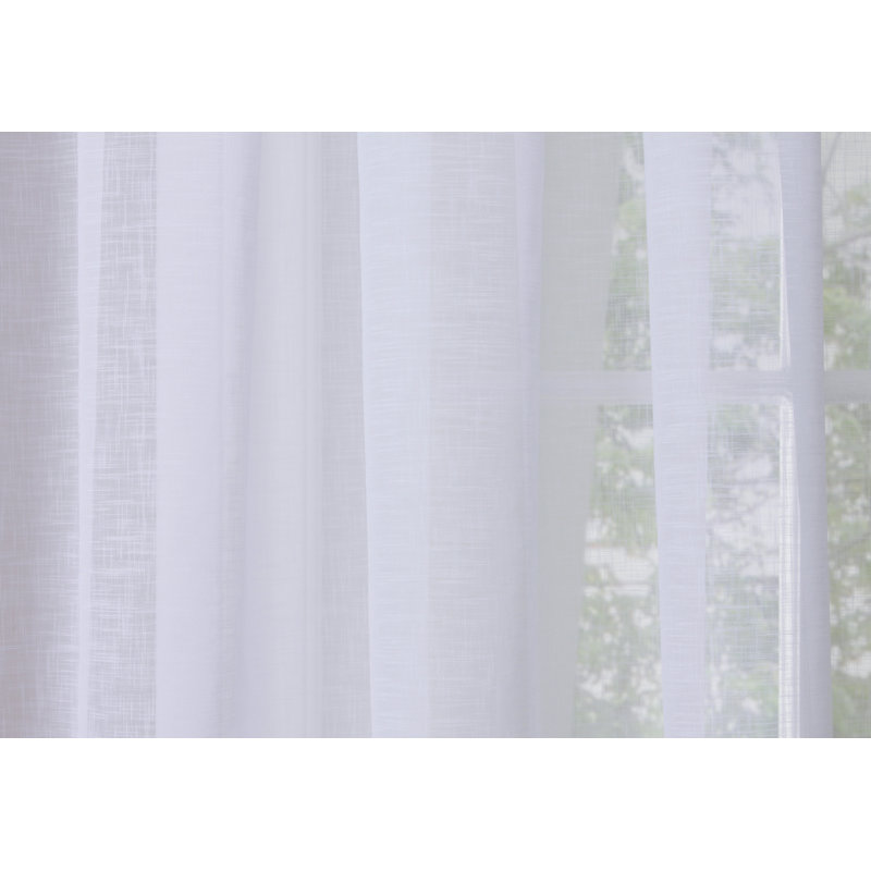 Panneau de rideau simple diaphane avec passe-tringle Reigate, Blanc, L 56 po x L 63 po