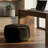 Round Velvet 28" Ottoman Black-1938924246