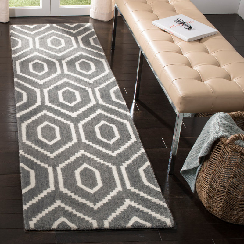 Forsberg Hand Tufted Wool Geometric Rug, Runner 2'3" x 12'