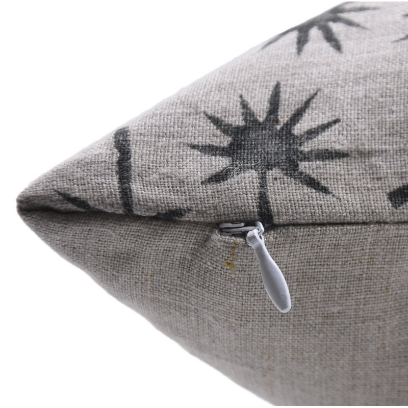 Housse de coussin imprimée à la main avec fermeture à glissière invisible de qualité supérieure, 36 po x 14 po