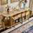 European Champagne Gold Marble Storage Cabinet
