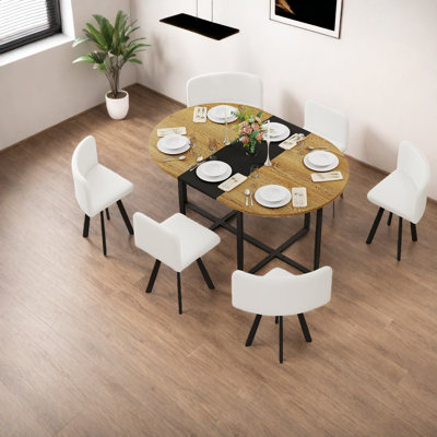 Space-saving Modern Dining Table Set, Durable Mdf & Pu, Ideal For Compact Spaces