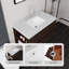 Meuble-lavabo flottant avec comptoir en marbre de culture et rangement à fermeture en douceur-254357598